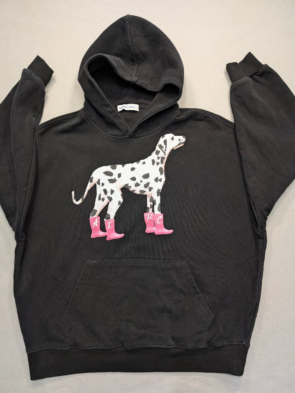 Aelfric Eden Dalmatian Dog Pink Boots Graphic Hoodie Black S